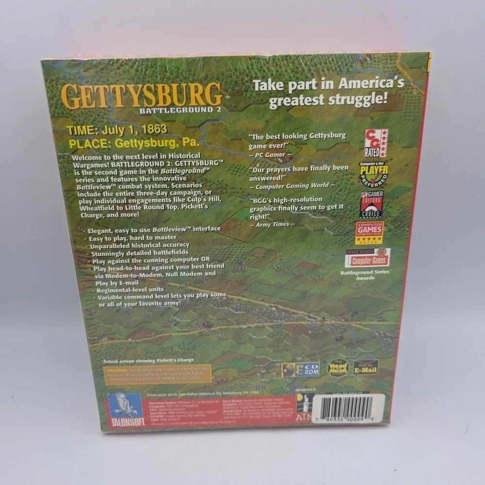 Battleground 2: Gettysburg PC CD American Civil War Strategy Game Sealed New